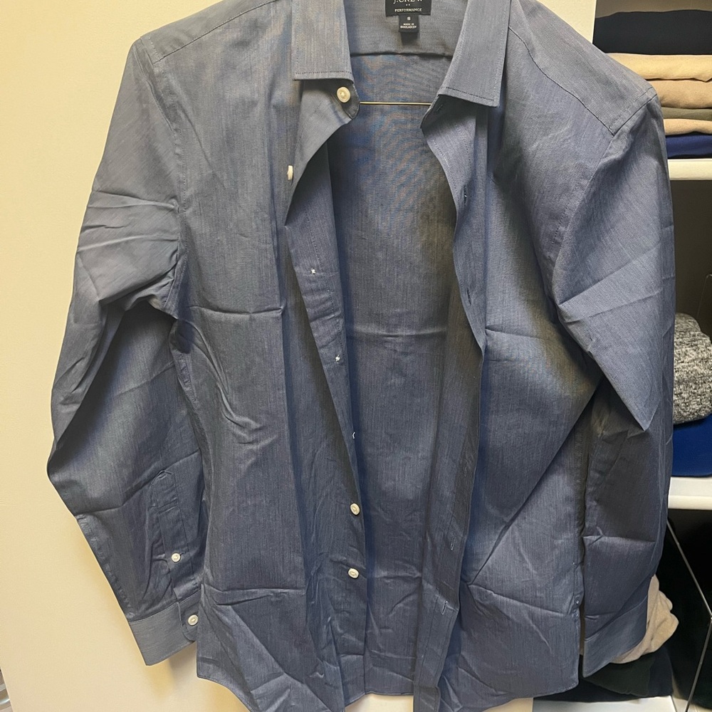 J Crew Men's Blue Button-Up Shirt - Unworn